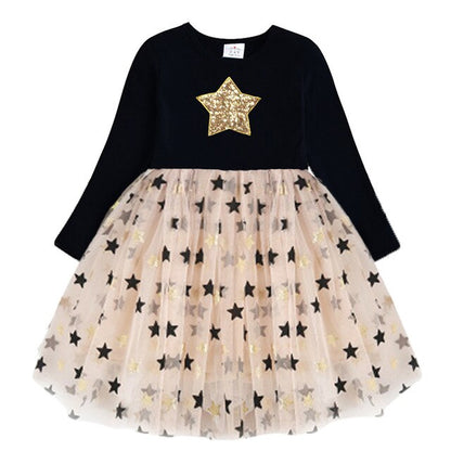 Cute unicorn layered skirt dress for girls. Versatile casual wear, perfect for parties or everyday play.