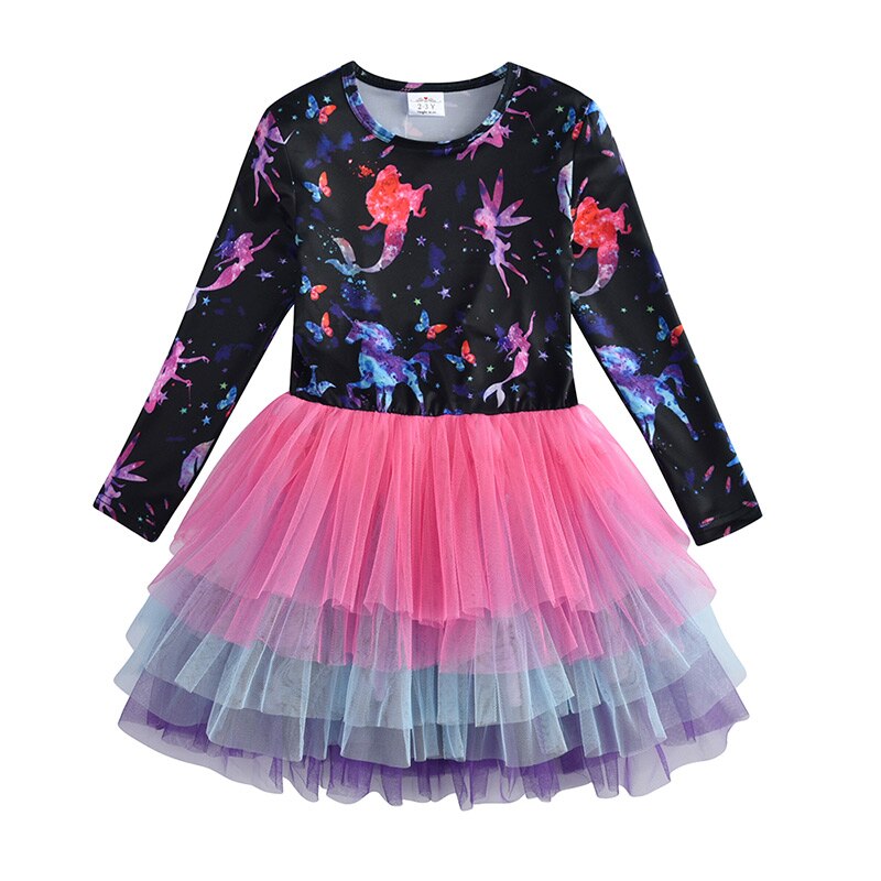 Adorable girls' birthday dress: magical unicorn and flowing layered skirt. A dream outfit for any toddler.