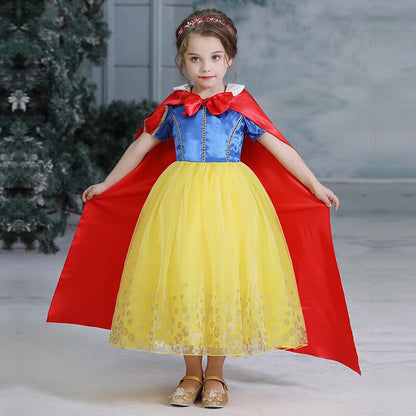 Unicorn princess fantasy dress for kids, with glitter wings, pastel ruffles, and a full skirt.
