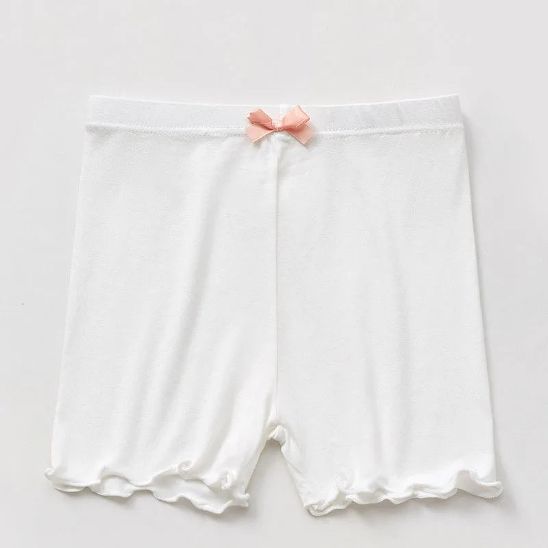 Premium girls' modal safety shorts, breathable & soft with stylish bow