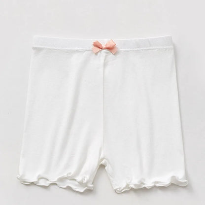 Premium girls' modal safety shorts, breathable & soft with stylish bow