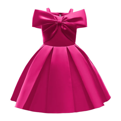 Children's off-shoulder twinkle star dress, a lovely party ballgown for young princesses.