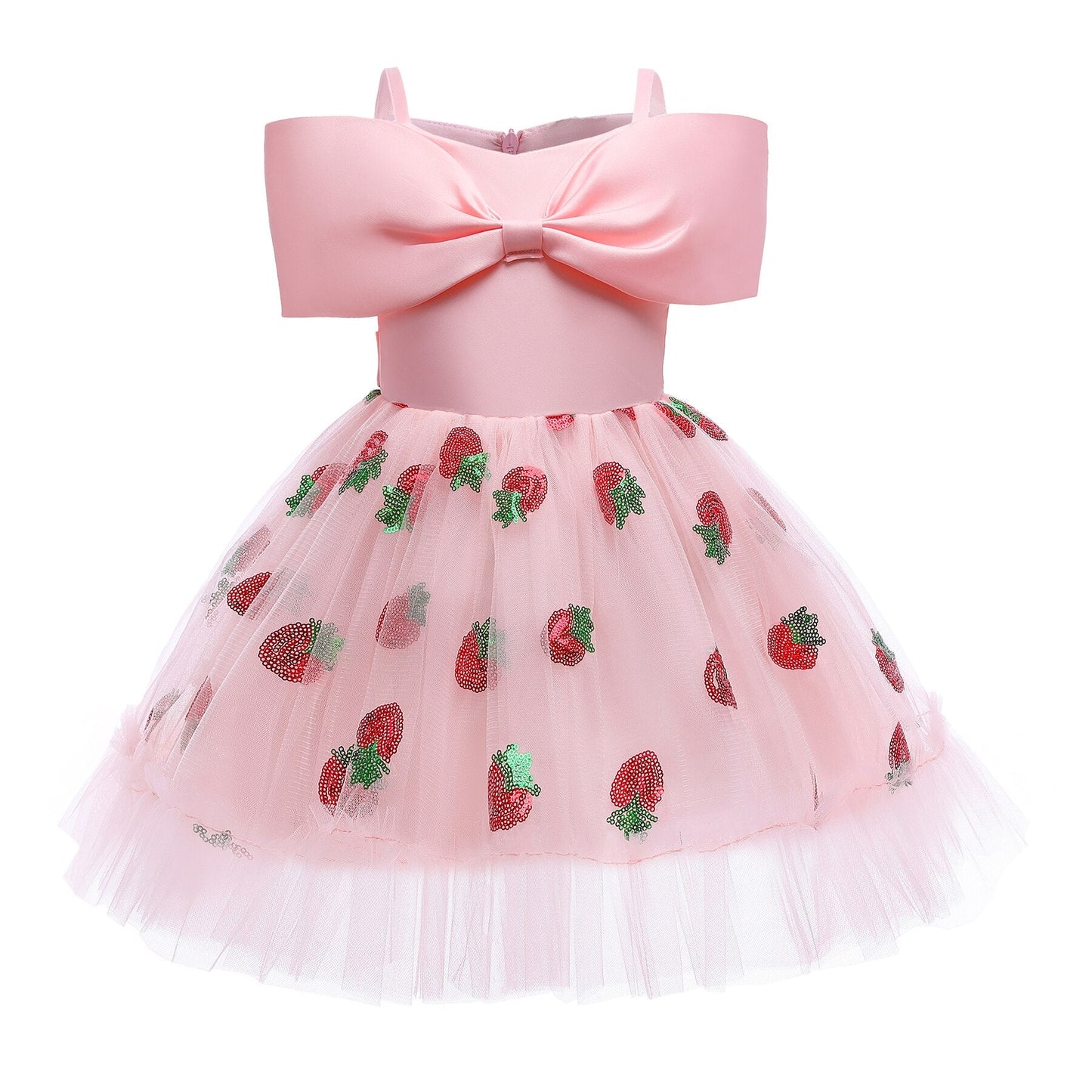 Toddler girl's off-shoulder starry ballgown, a fancy dress for children's special events.