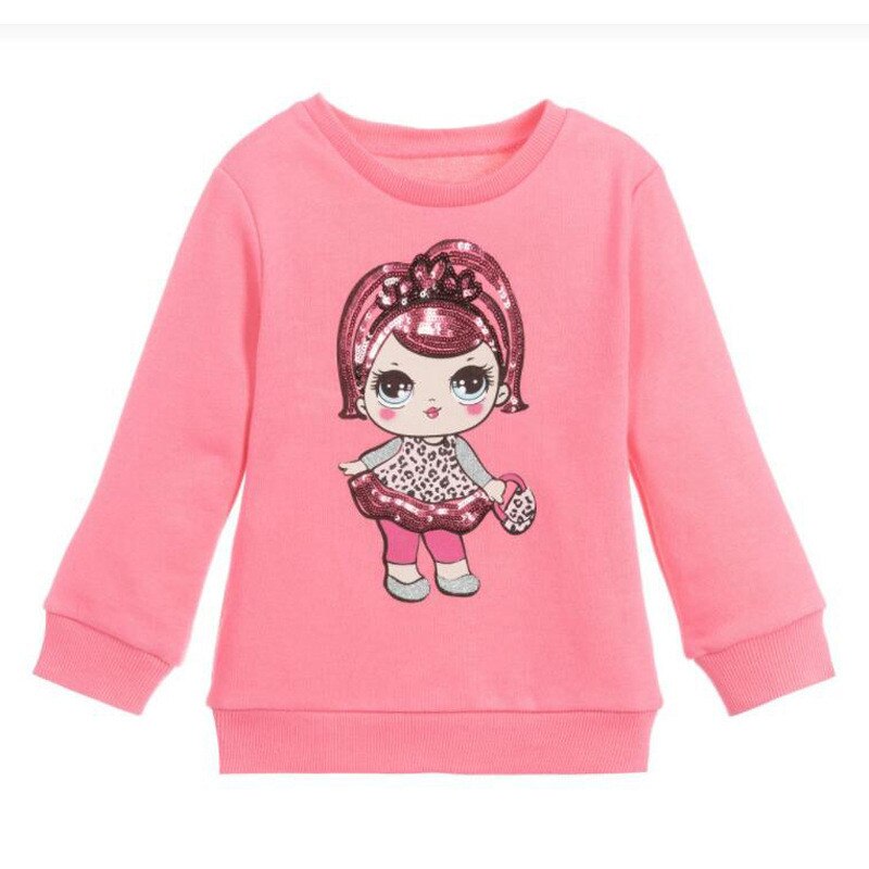 Children's pullover sweater for girls, soft cotton with an embroidered bunny, kids fall