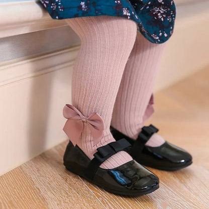 Children's apparel: girls' pink cotton bow socks, breathable and comfortable all day long