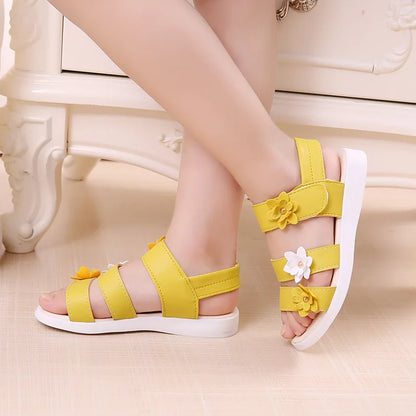 Children's footwear: stylish floral gladiator sandals with easy on-off design