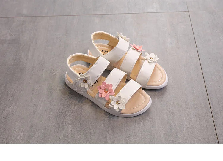 Comfortable and stylish girls' floral gladiator sandals, ready for warm weather fun