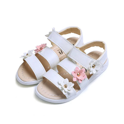 Kids' summer shoes: floral gladiator sandals with adjustable buckle for secure fit