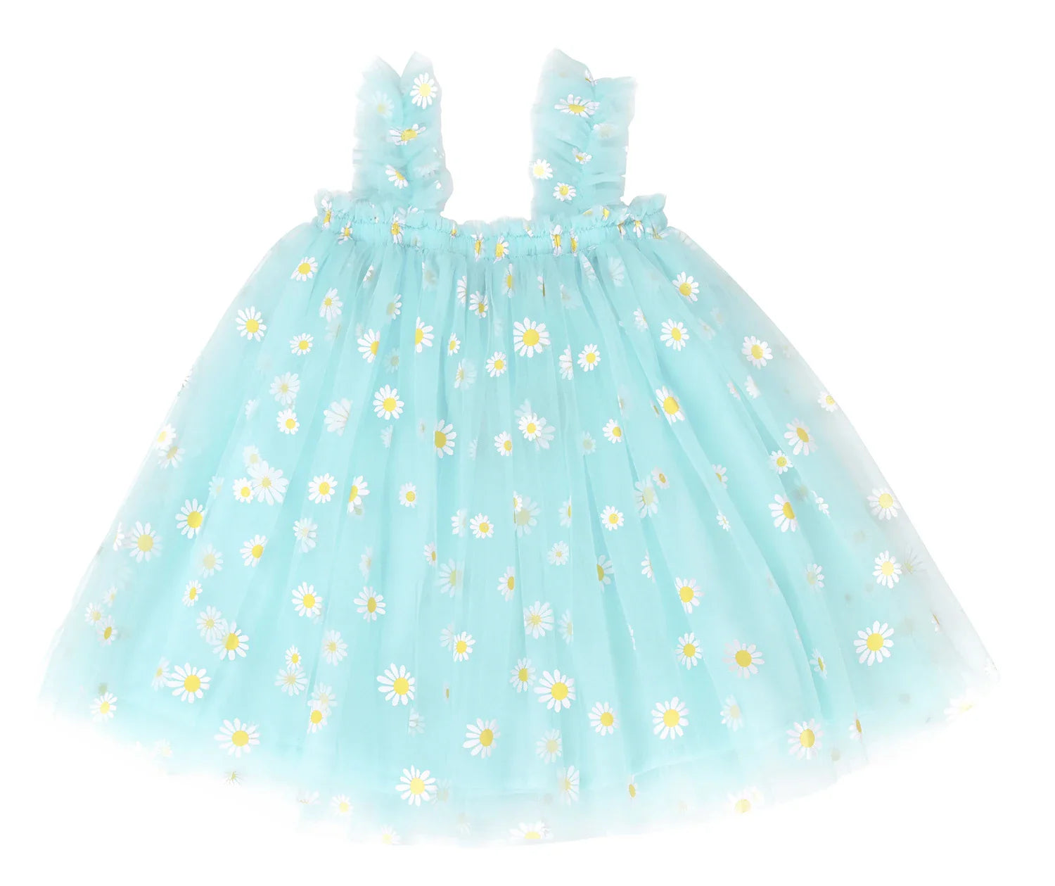 Baby girl clothing: adorable floral patterned party dress with soft tulle