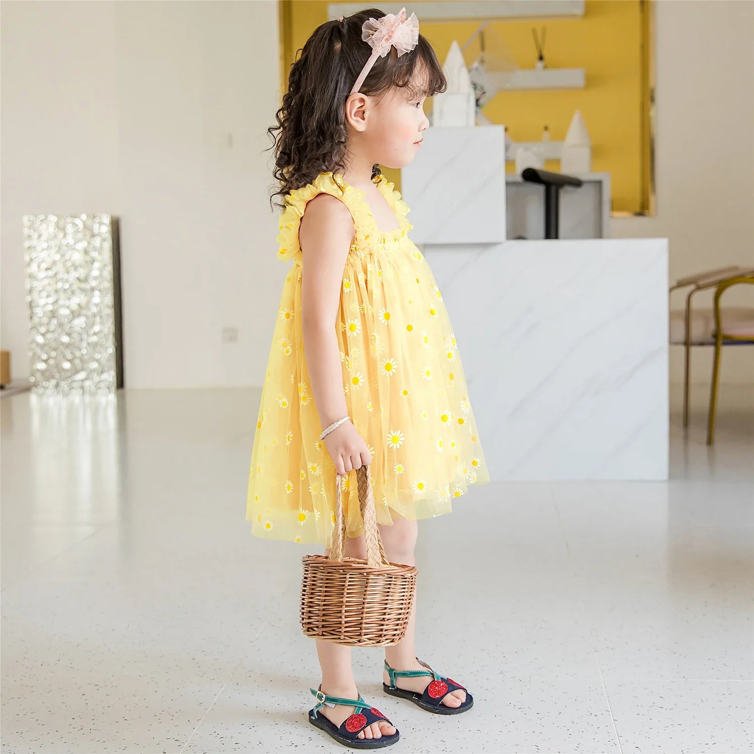 Toddler girls' fancy floral tutu dress, ideal for birthday photo shoots