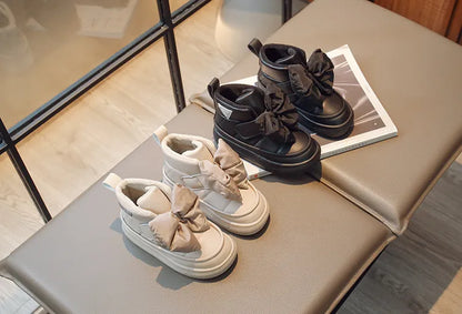 Kids' purple snow boots, soft plush lining, excellent for winter fashion