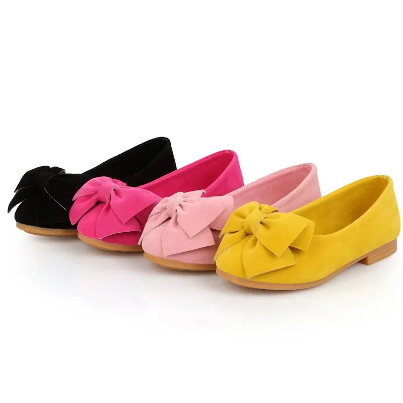 Toddler girls' yellow bowtie slip-on fashion sandals, comfortable and stylish summer footwear
