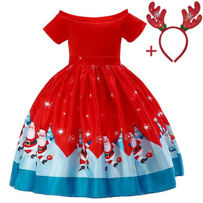 Girls elegant princess dress with sequined top and flowery ruffles