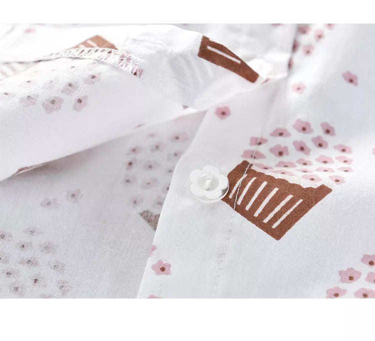 Full shot of girls' sleeveless ice cream bow summer set, highlighting toddler fashion