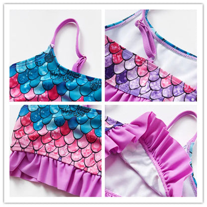 Girls' fashion swimwear: a quick-drying bikini set, essential for summer beachwear.