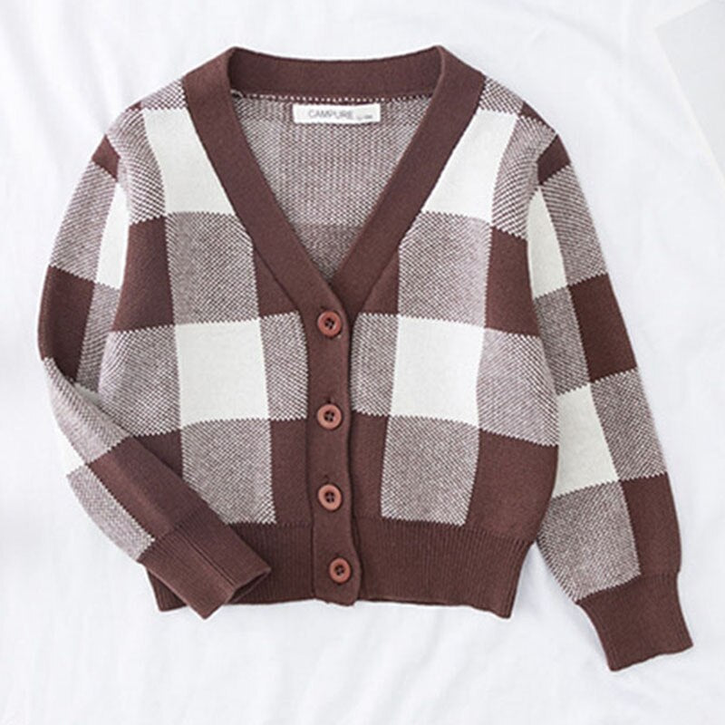 Girls' rainbow cloud knitted cardigan, soft cotton blend sweater for toddlers, colorful fall fashion.