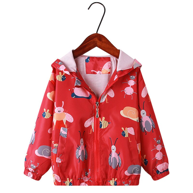 Girls' fashion forward unicorn hooded jacket, water resistant and perfect for spring playwear