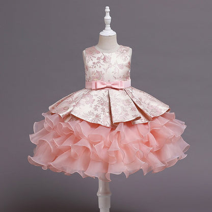 Beautiful girls retro ball gown with butterfly sleeves, a stunning princess party dress