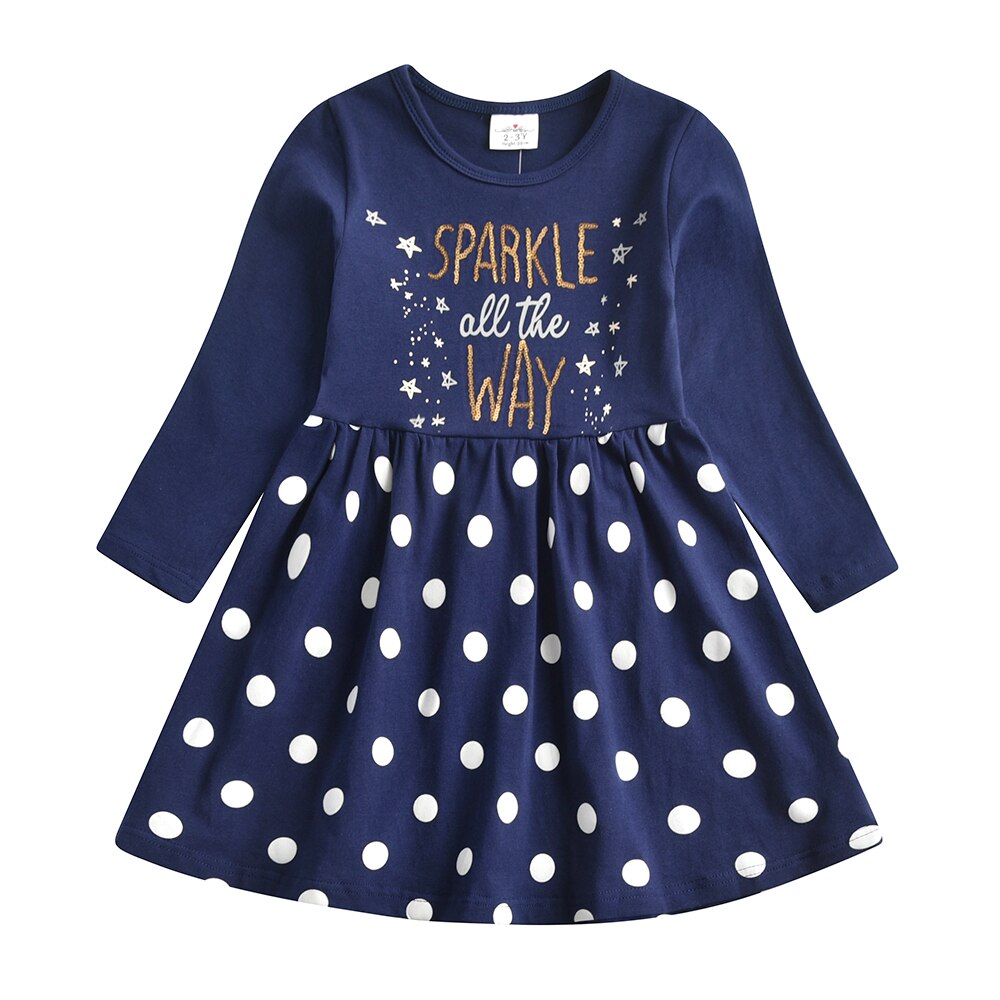 Little girl happily wearing a sequin rabbit long sleeve dress, a fun toddler dress option.