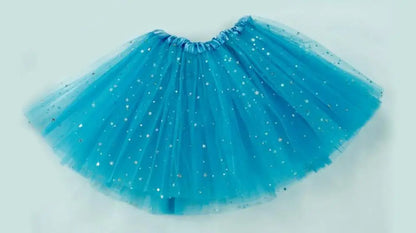 Girls' ballet pink sparkly tutu skirt, lightweight and airy for freedom of movement