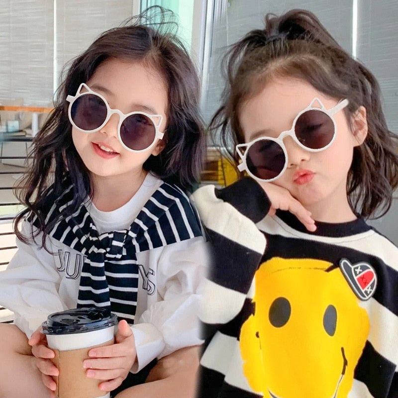 Girls' fashionable purple mirrored sunglasses, UV shield for kids outdoor playwear