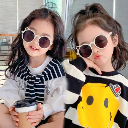 Girls' fashionable purple mirrored sunglasses, UV shield for kids outdoor playwear