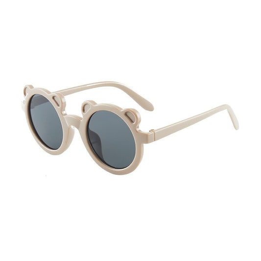 Girls' chic mirrored green sunglasses, trendy children's fashion eyewear for outdoor