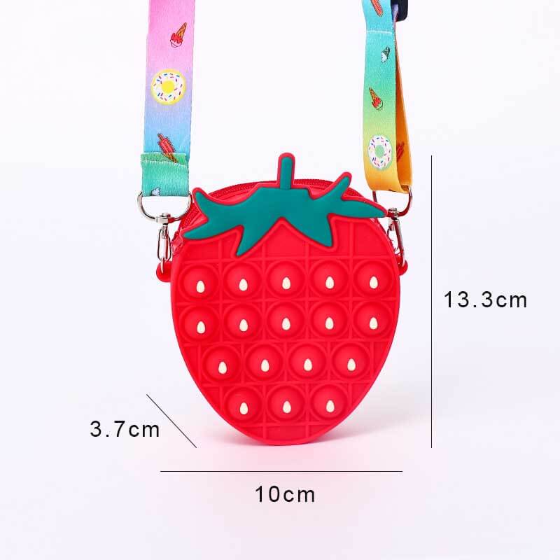 Unicorn pop it fidget shoulder bag with adjustable strap, suitable for kids, fun accessory