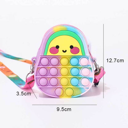 Girls' fashion unicorn pop fidget shoulder bag, a unique blend of toy and accessory