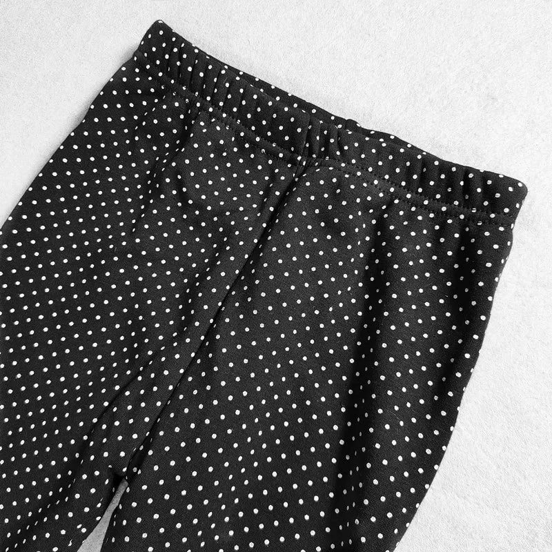 Autumn winter collection: Girls' velvet dot leggings, warm cotton stretch pants
