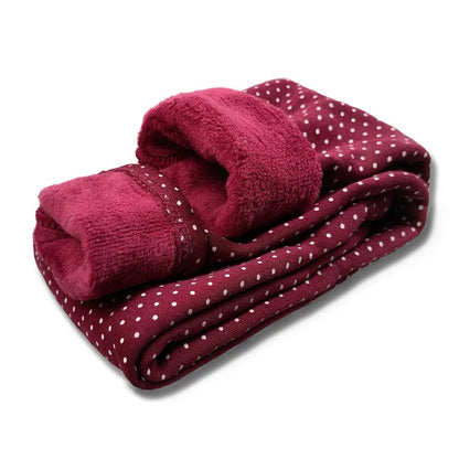 Essential girls' velvet dot leggings, practical cotton stretch trousers for children