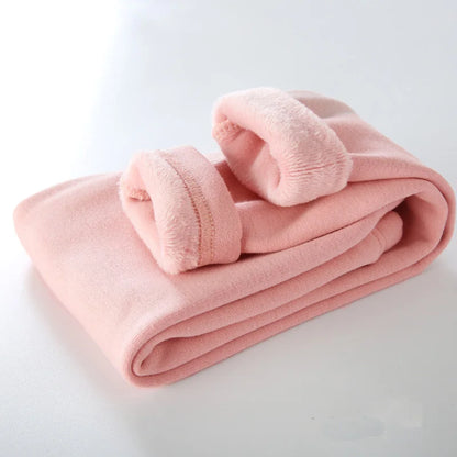 Girls' wardrobe staple: Velvet dot leggings, warm cotton stretch for play