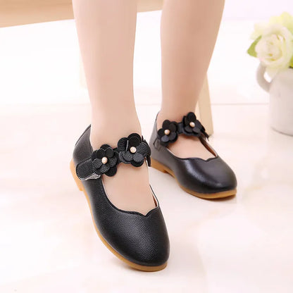 Elegant girls white sandals, princess inspired PU leather for weddings or school.