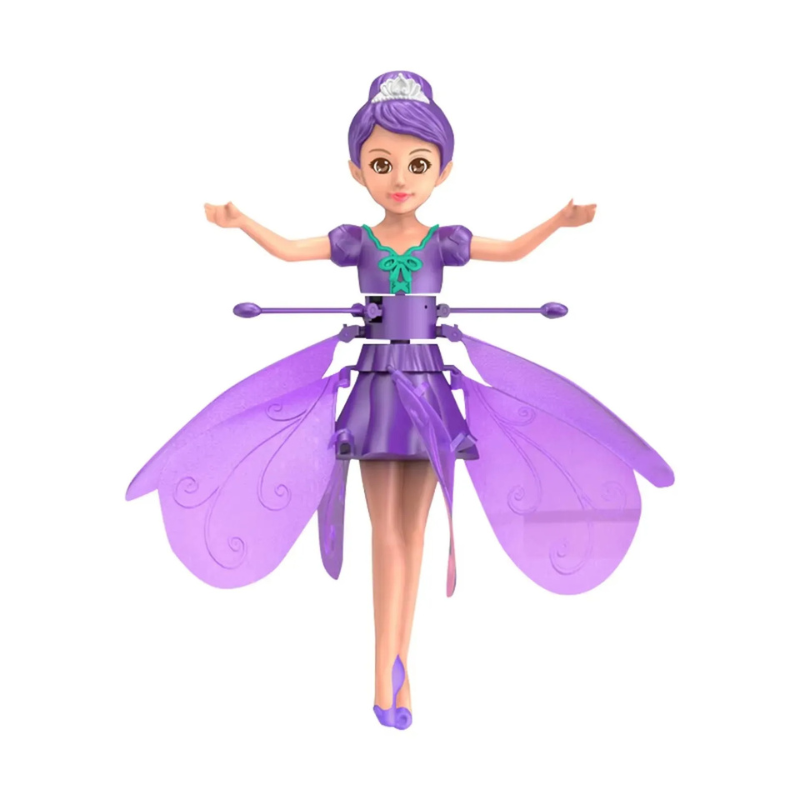 Enchanting kids' flying fairy doll, controlled by hand with glowing LED lights.