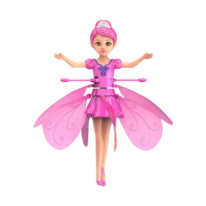 Close-up of a glowing enchanted flying fairy, a unique hand sensor kids' toy gift.