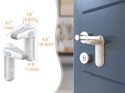 Baby safety door lever locks in gray, pair, for superior toddler protection and home childproofing