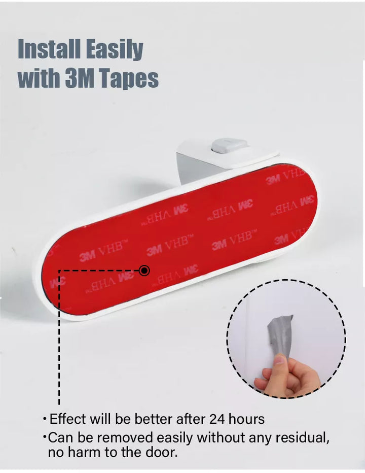 Installed gray childproof door lever lock, providing essential baby proofing solution
