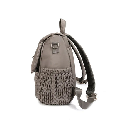 Full set: gray waterproof mommy backpack, large, medium, and small baby bottle bags