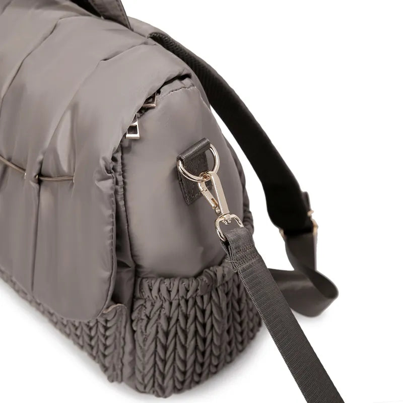 Gray diaper bag set, versatile for baby transport and daily parenting needs