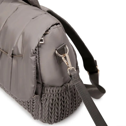 Gray diaper bag set, versatile for baby transport and daily parenting needs