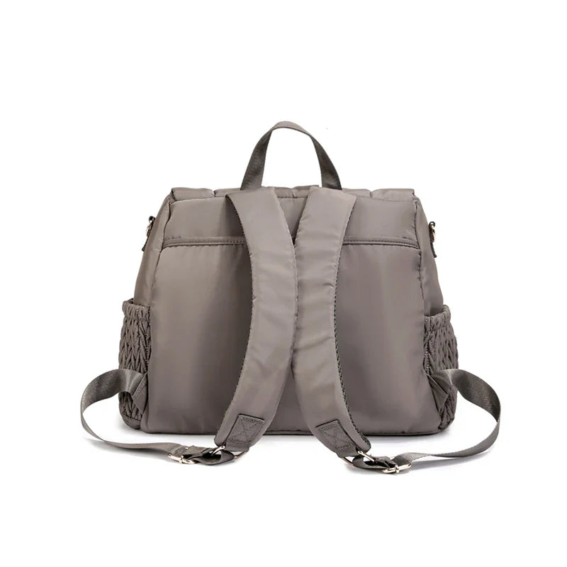 Waterproof diaper bag set: gray backpack and three baby bottle bags, essential baby gear