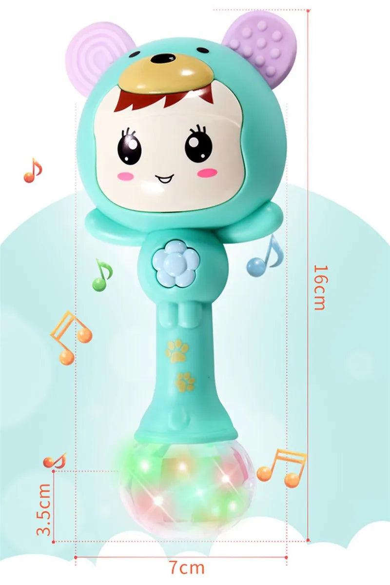 Collection of colorful baby sensory LED light & sound rattles, ideal for gifts