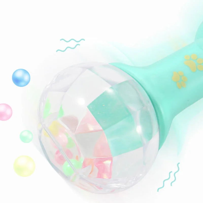 Baby's first sensory toy: LED light and sound rattle, great for fine motor skills
