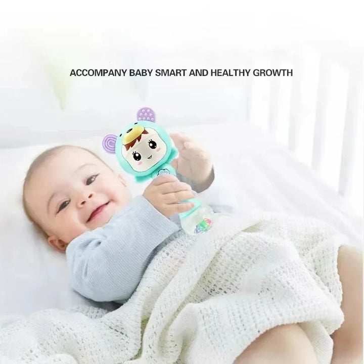 Pink baby sensory LED light & sound rattle toy with visual and auditory stimulation