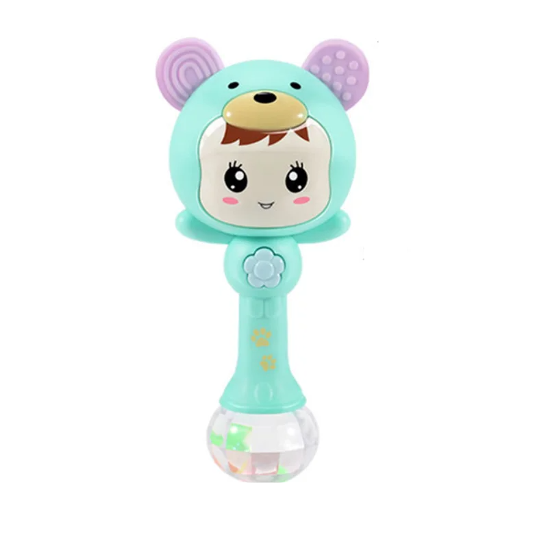 Toddler sensory rattle toy with LED lights, sound, promotes early learning