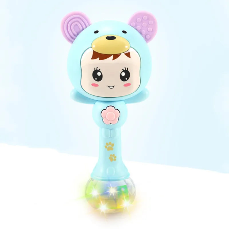 Green LED and sound baby rattle, ideal gift for newborn visual and auditory stimulation