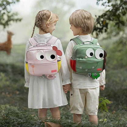 Yellow kids' outdoor backpack, unisex design in canvas, suitable for school and play