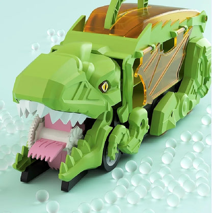 Fun dino toy car for kids, includes storage compartment for mini vehicles, creative play