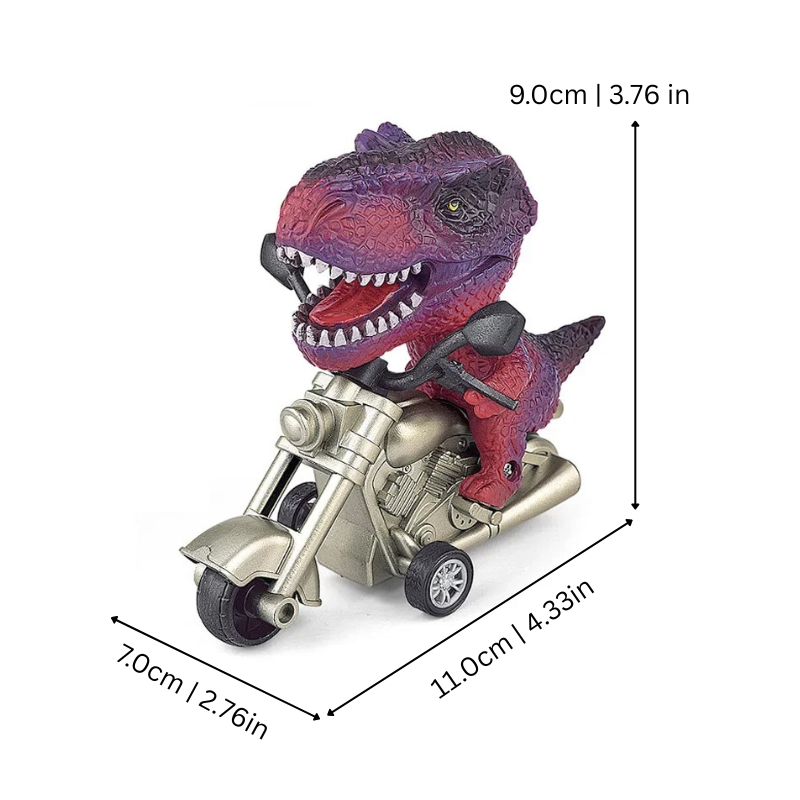 Toddler-friendly dino bike toy, friction-powered for easy play, suitable for boys and girls.