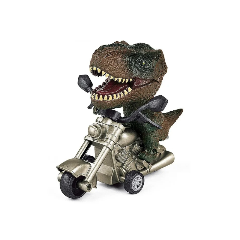 Vibrant red dinosaur motorcycle friction toy, a fun kids' vehicle for imaginative play and active toddlers.